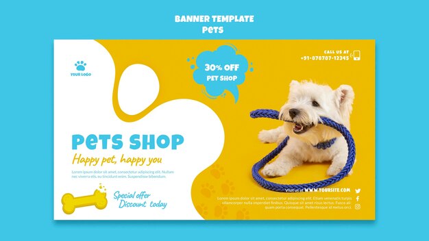 Pets shop banner template