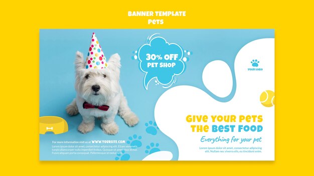 Pets shop banner template