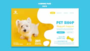 Free PSD pets shop landing page template