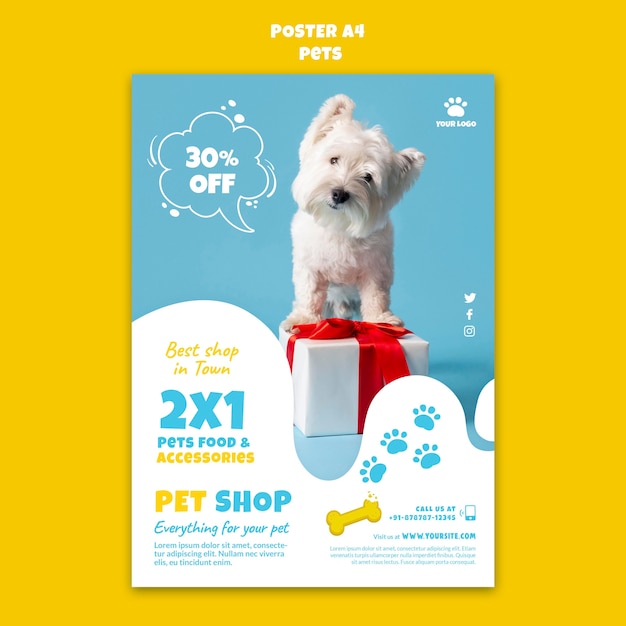 Pets shop print template