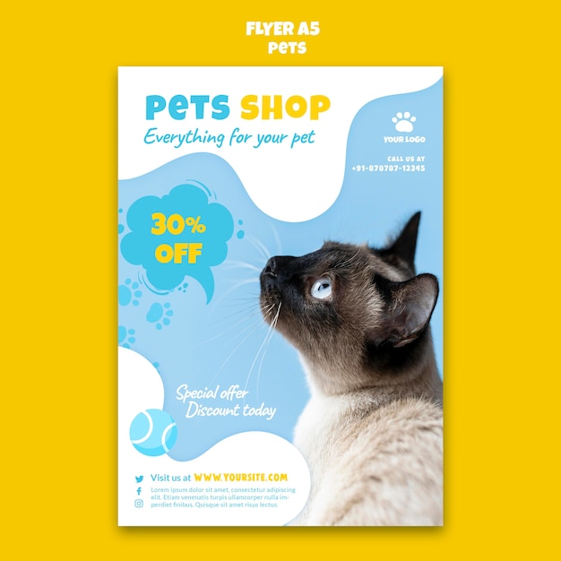 Pets shop print template