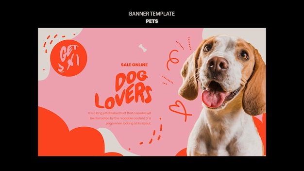 Free PSD pets template of banner design