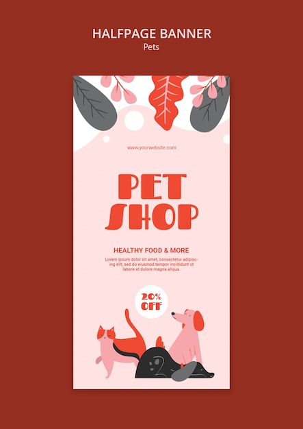 PSD gratuito pets template design