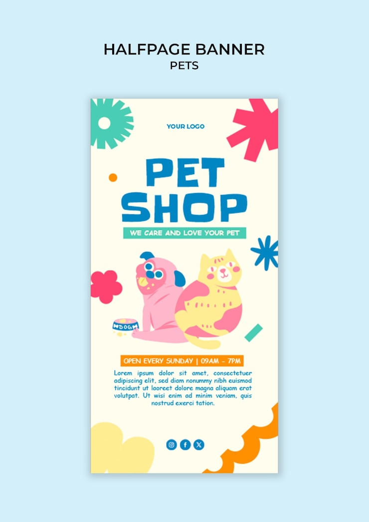 Free PSD pets template design