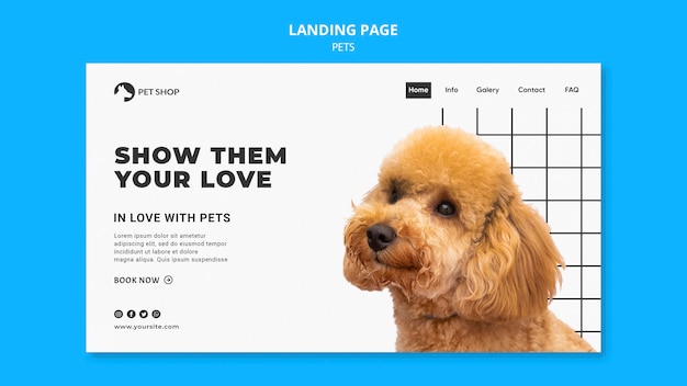 Free PSD pets web template with photo