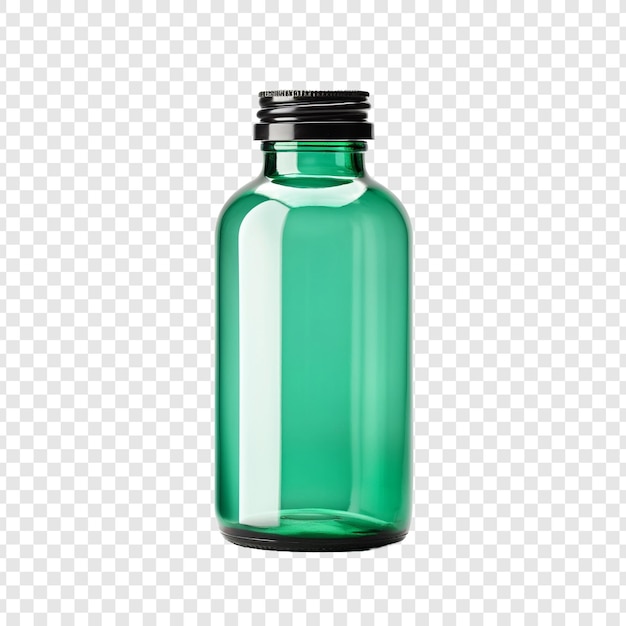 Pharmacy Glass Bottle PSD Template: Isolated on Transparent Background