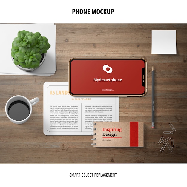 Mockup schermo del telefono