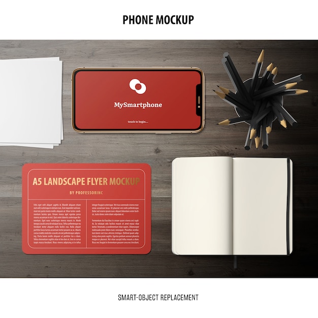 PSD gratuito mockup schermo del telefono