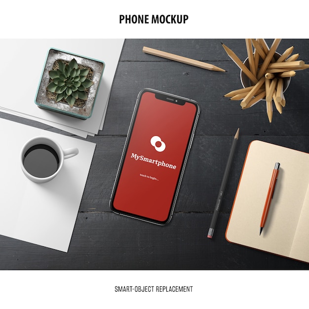 Free PSD phone screen mockup