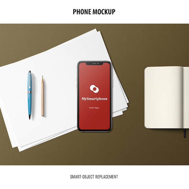 PSD gratuito mockup schermo del telefono