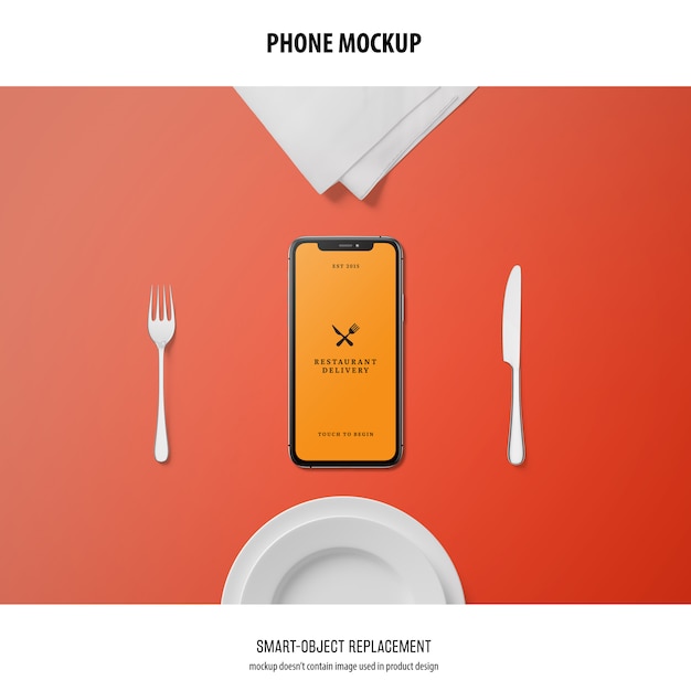 PSD gratuito mockup schermo del telefono