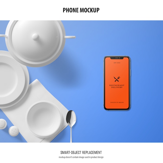 Mockup schermo del telefono