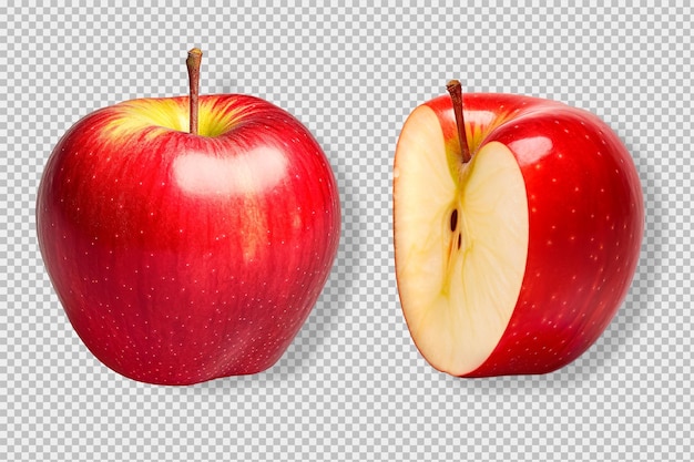 Foto di mele isolate su sfondo trasparente