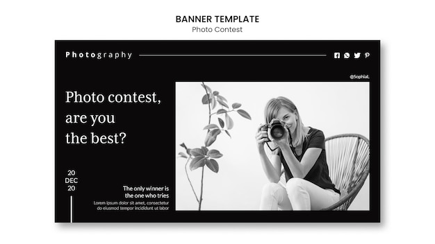 Free PSD photo competition banner template style