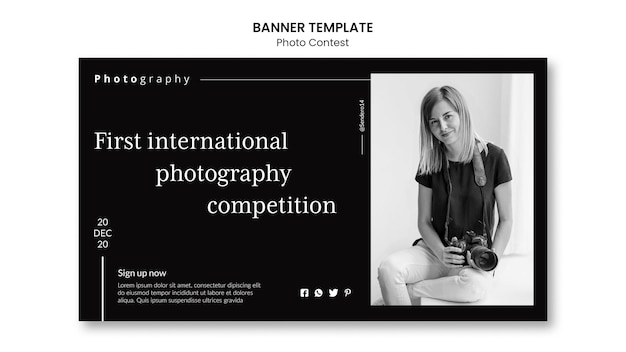 Free PSD photo competition banner template