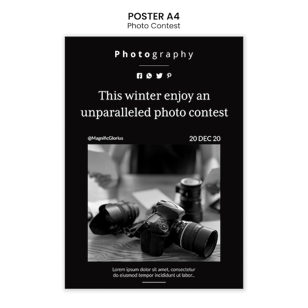 Free PSD photo competition poster template style