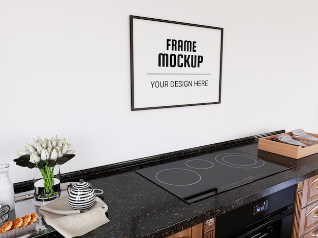 Download Free Psd Frame Mock Up In The Kitchen