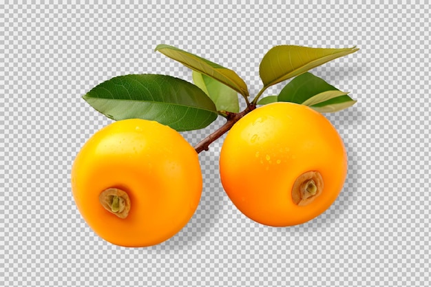 Photo of loquats isolated on a transparent background