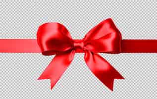 Free PSD photo of red satin bow for wrapping isolated on transparent background