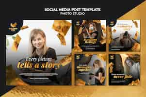 Free PSD photo studio social media post template