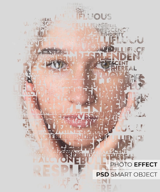 Free PSD photo text effect design