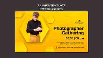 Free PSD photographer gathering banner