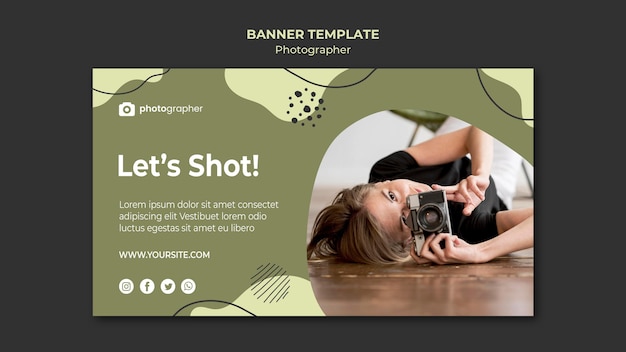 Free PSD photographer studio banner template