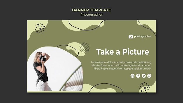 Free PSD photographer studio banner template