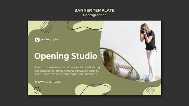 Free PSD photographer studio banner template