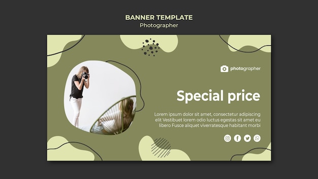 Free PSD photographer studio banner template