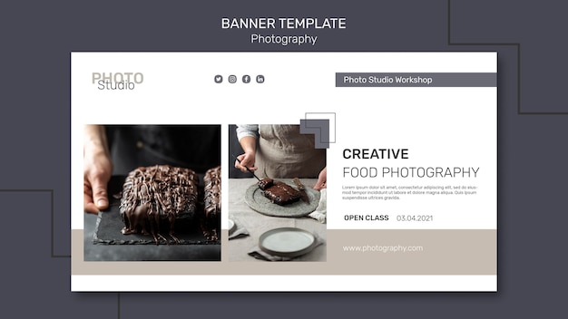 Photography banner template Free Psd