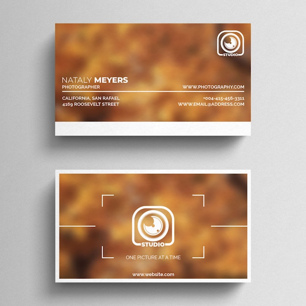 Free PSD photography business card template