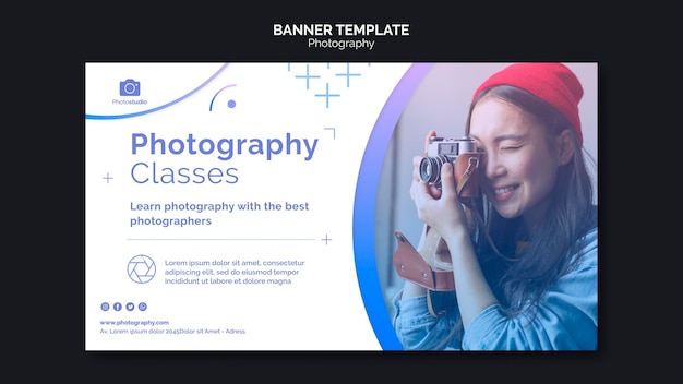 PSD gratuito modello web banner classi di fotografia