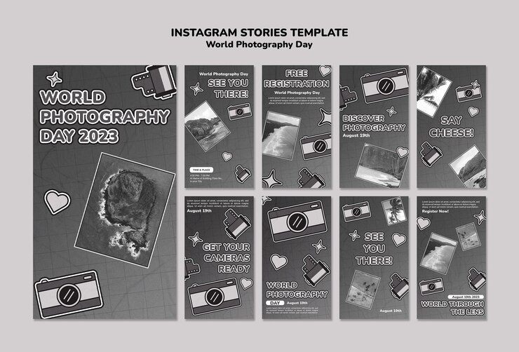 무료 PSD 사진의 날 축하 instagram 이야기