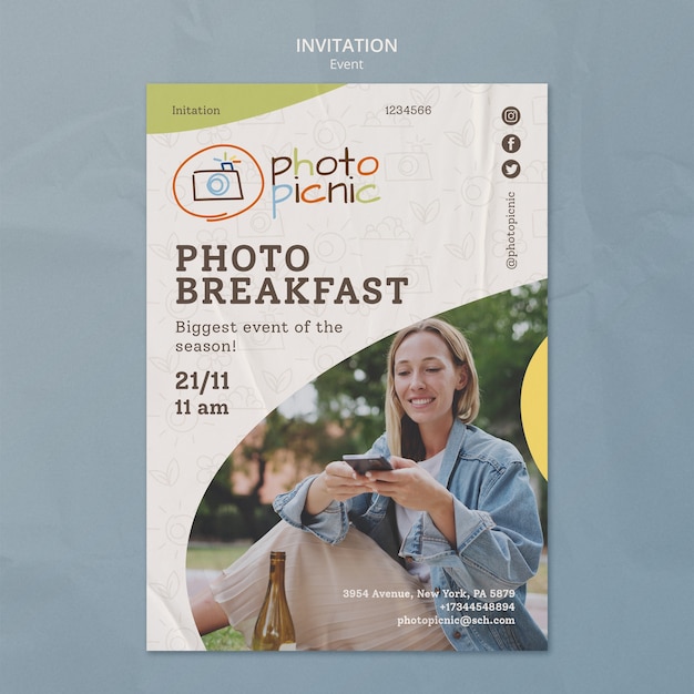 Free PSD photography event invitation template