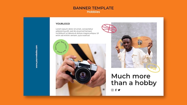 Modello di banner per hobby di fotografia