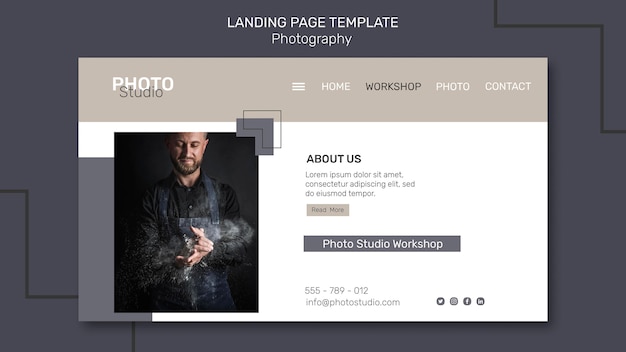 Free PSD photography landing page