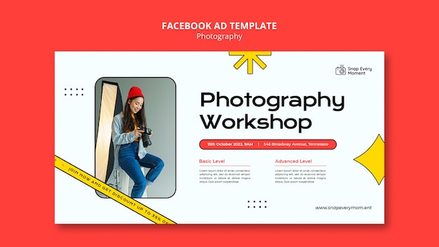 Photography lessons social media promo template