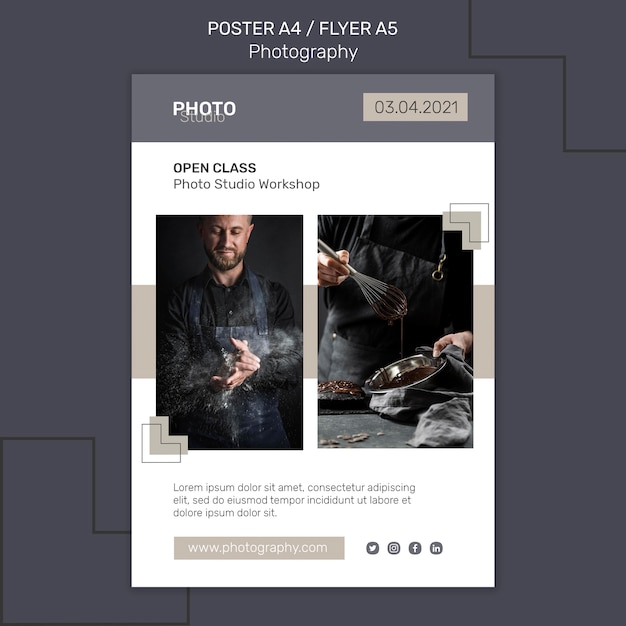 Modello di poster di fotografia