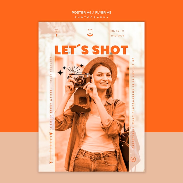 Free PSD photography shooting flyer template