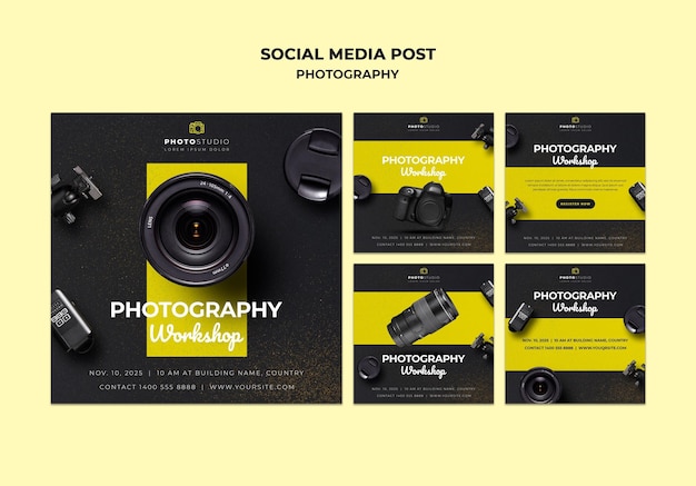 Photography workshop social media post template