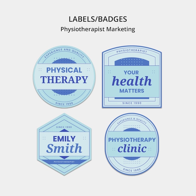 Free PSD physiotherapist marketing labels template