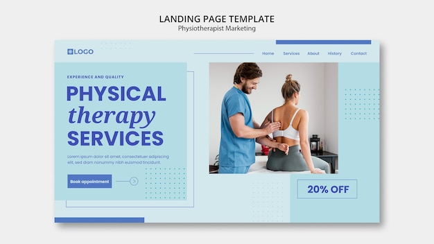 Physiotherapist marketing landing page template