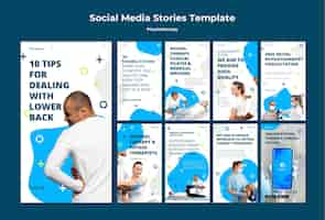 Free PSD physiotherapy concept social media stories template