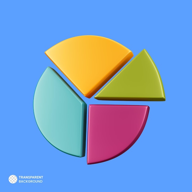 無料PSD 円グラフ アイコン分離 3 d レンダリング図