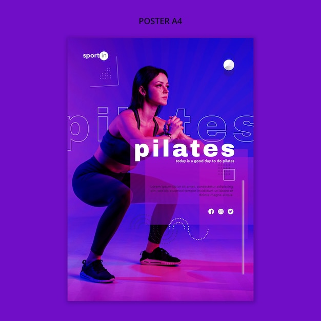 Pilates training poster template