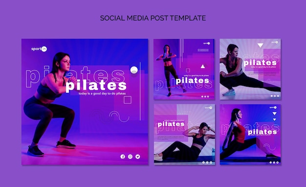 Pilates training social media post template