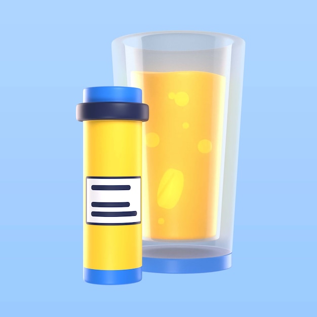 Pill container and glass icon