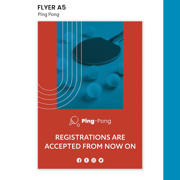 Free PSD ping pong concept flyer template