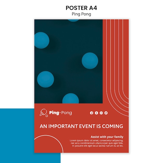 Free PSD ping pong concept poster template